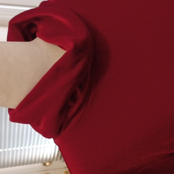 2/$50 Red Velour Turtleneck - Size Medium - Picture 2 of 5